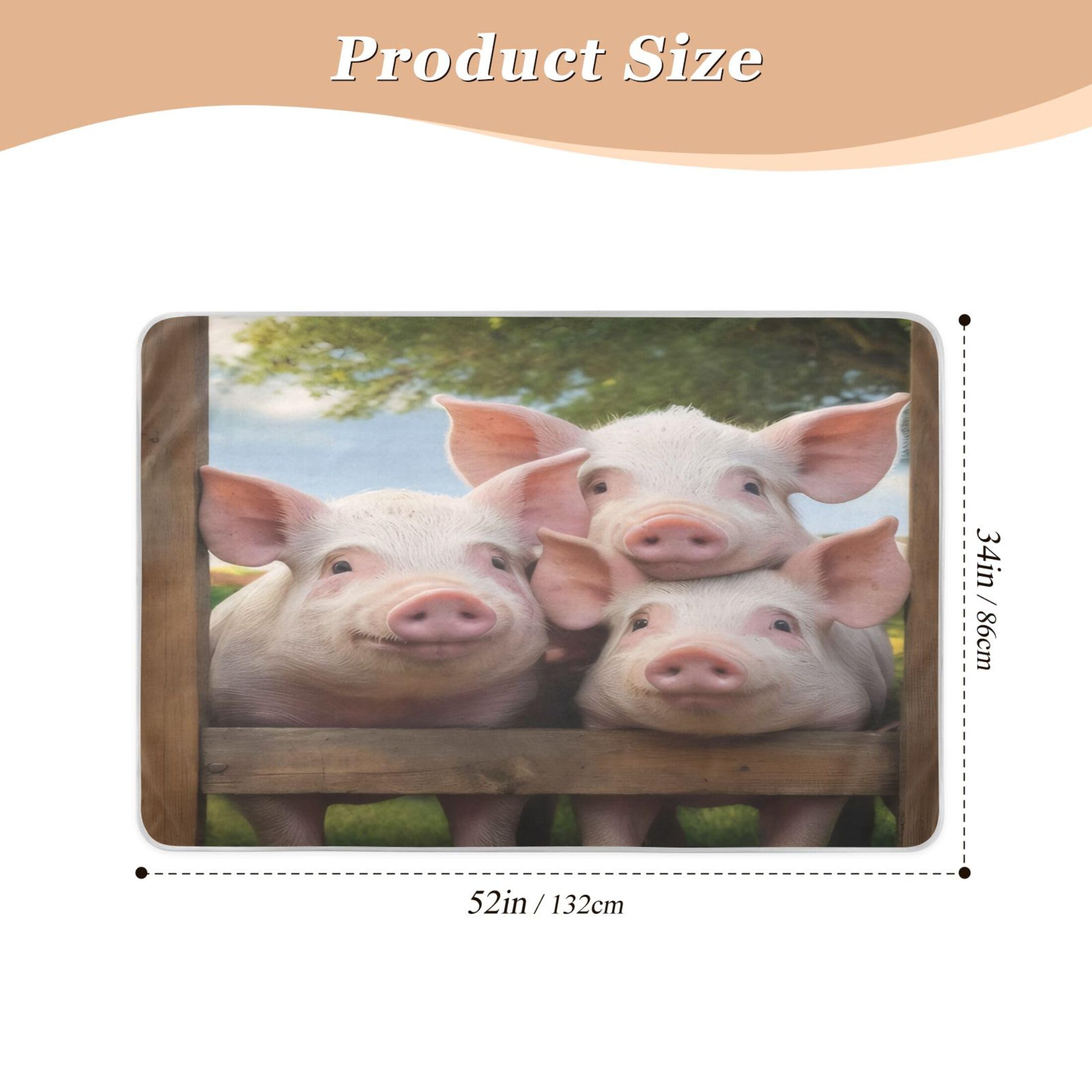 Takiito Pigs Bed Pad Reusable Bed Underpad Washable Waterproof Leak-Proof Quick Dry Incontinence Pee Pad for Toddlers Kids Adults Pets 34x52 in