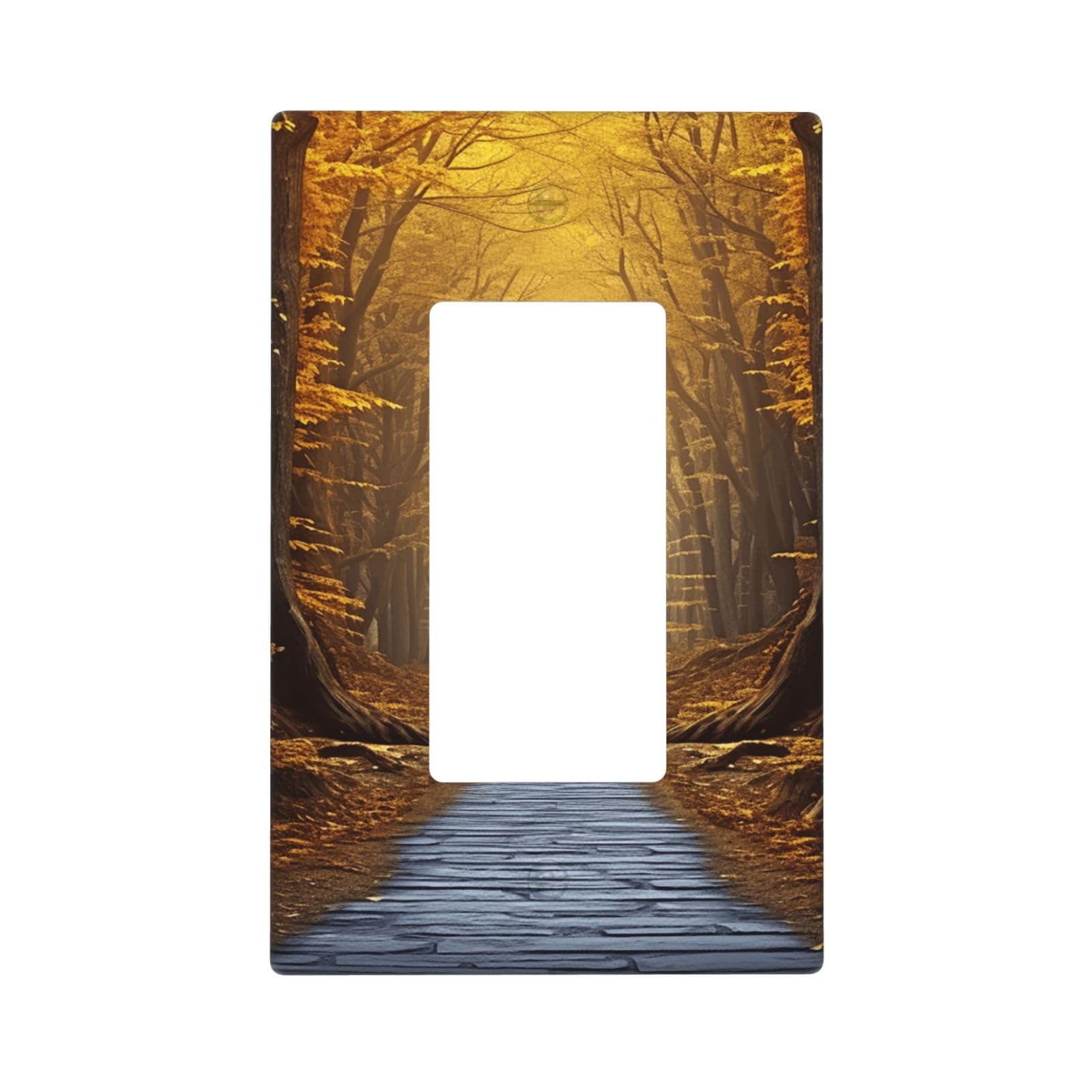 Pathway Wall Plate Cover 1 Gang Light Switch Cover Decorative Single Duplex Wall Plates Mid-size Decorator Blank Electrical Switch Plate Cover for Electrical Outlets