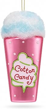Cotton Candy Glass Christmas Ornament