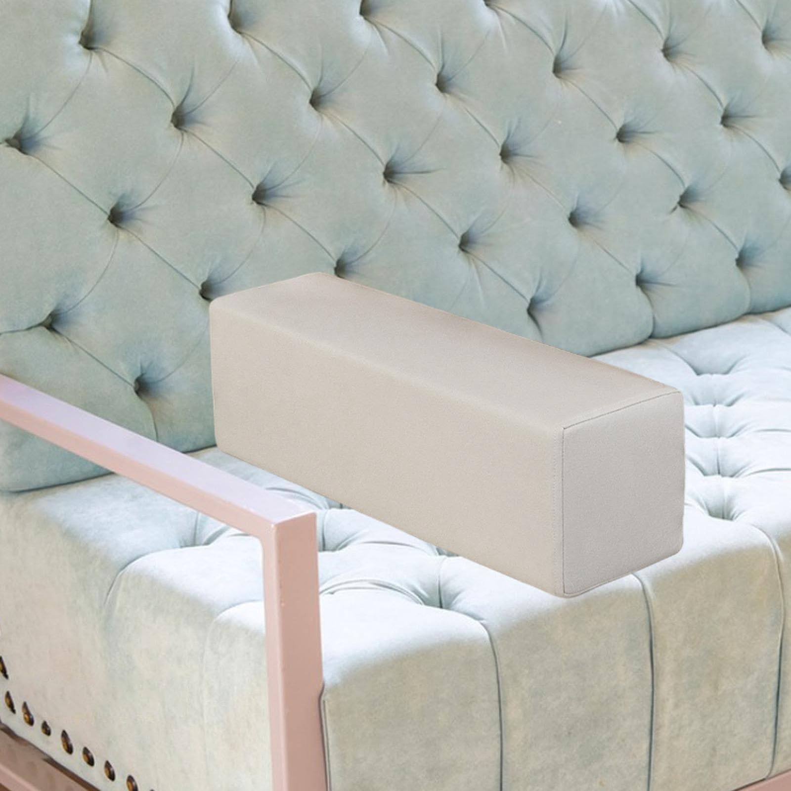 Coussin d'accoudoir, coude, coussin de remplissage des espaces avec housse amovible et lavable pour la maison, la chambre à coucher, les jeux vidéo, 60 x 15 x 15 cm, beige