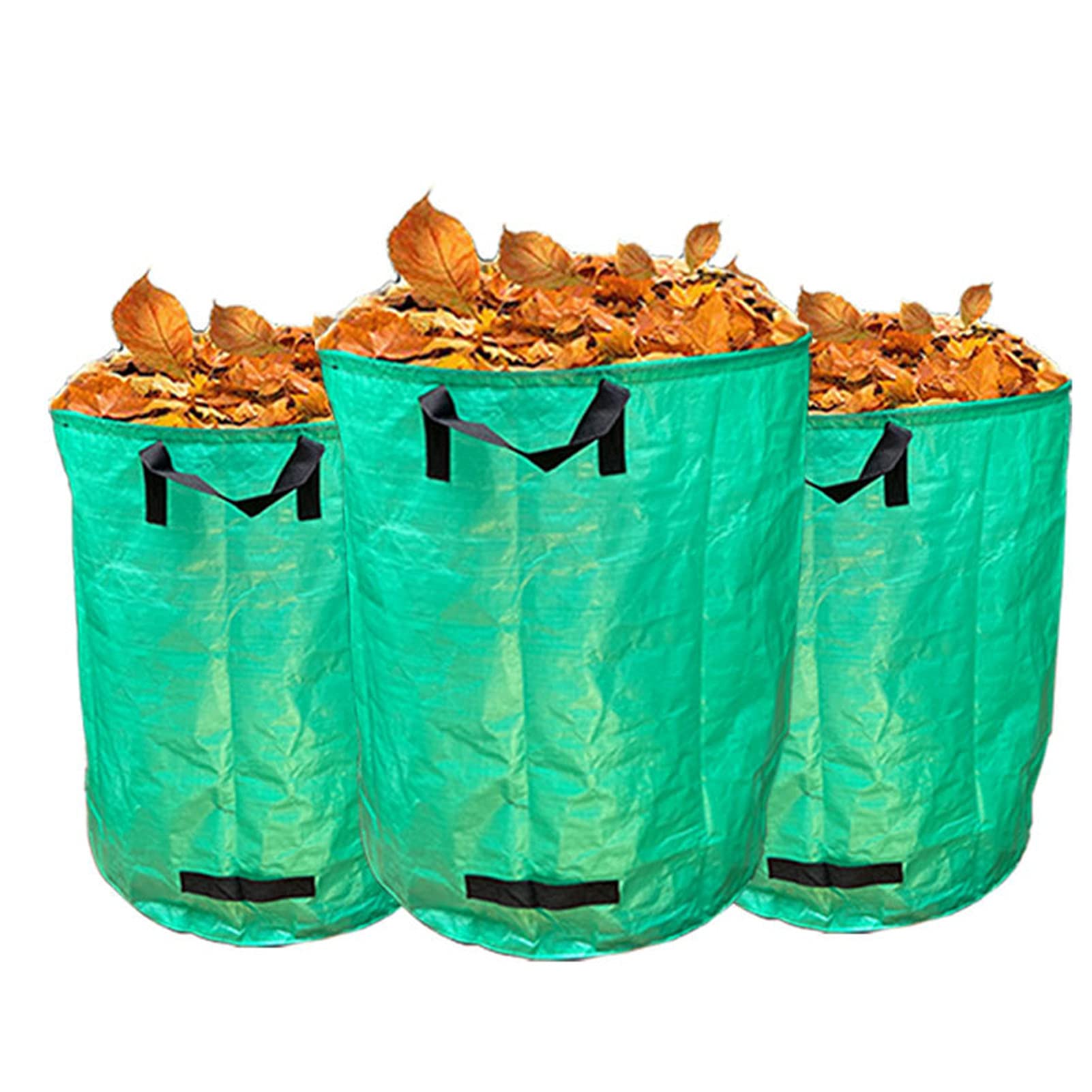 Sacs À Déchets De Jardin,1 À 3 Sacs,Ultra-Grande Capacité 300L/80 Gallon, Diamètre 67Cm,Hauteur 84Cm,avec Poignée,Sacs De Jardin Indéchirables Et Réutilisables,Vert,3PCS