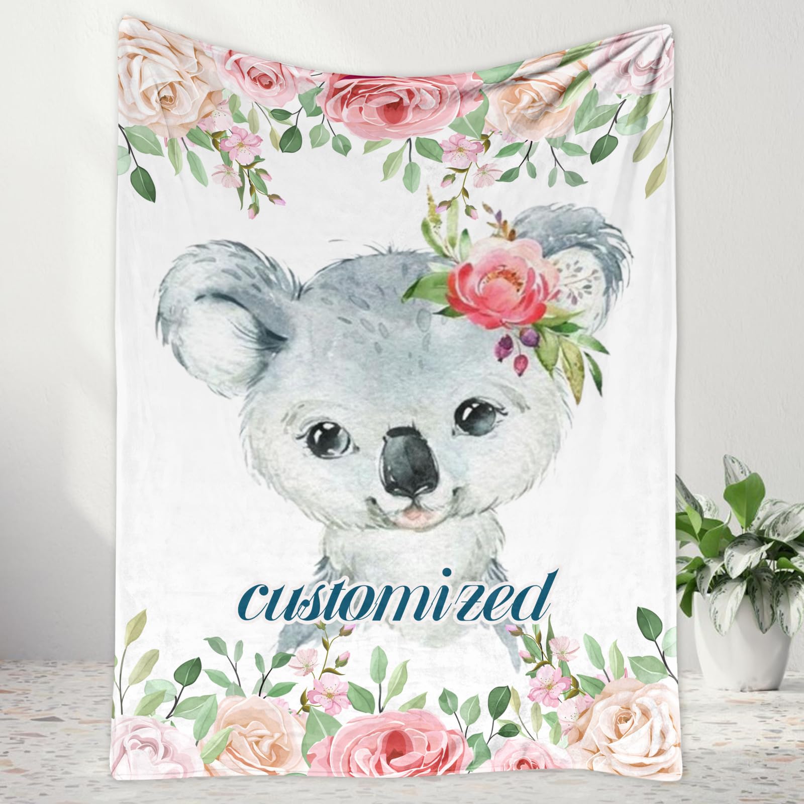 NIUBI Personalized Baby Blanket, Baby Blanket with Name, Baby Personalised Gifts,30X40inch