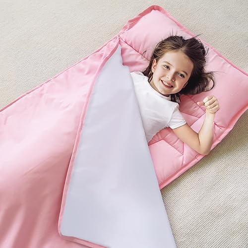Miniatura 5 de Paquete de 2 tapetes para siesta para niños pequeños con manta de 50 x 21 x 1.5 pulgadas, tapete para siesta para niños y niñas, súper suave y