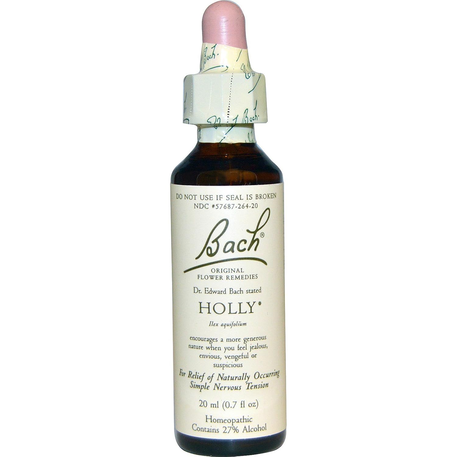 Bach Flower Remedies - Holly, 20 Milliliter - 3 per case.