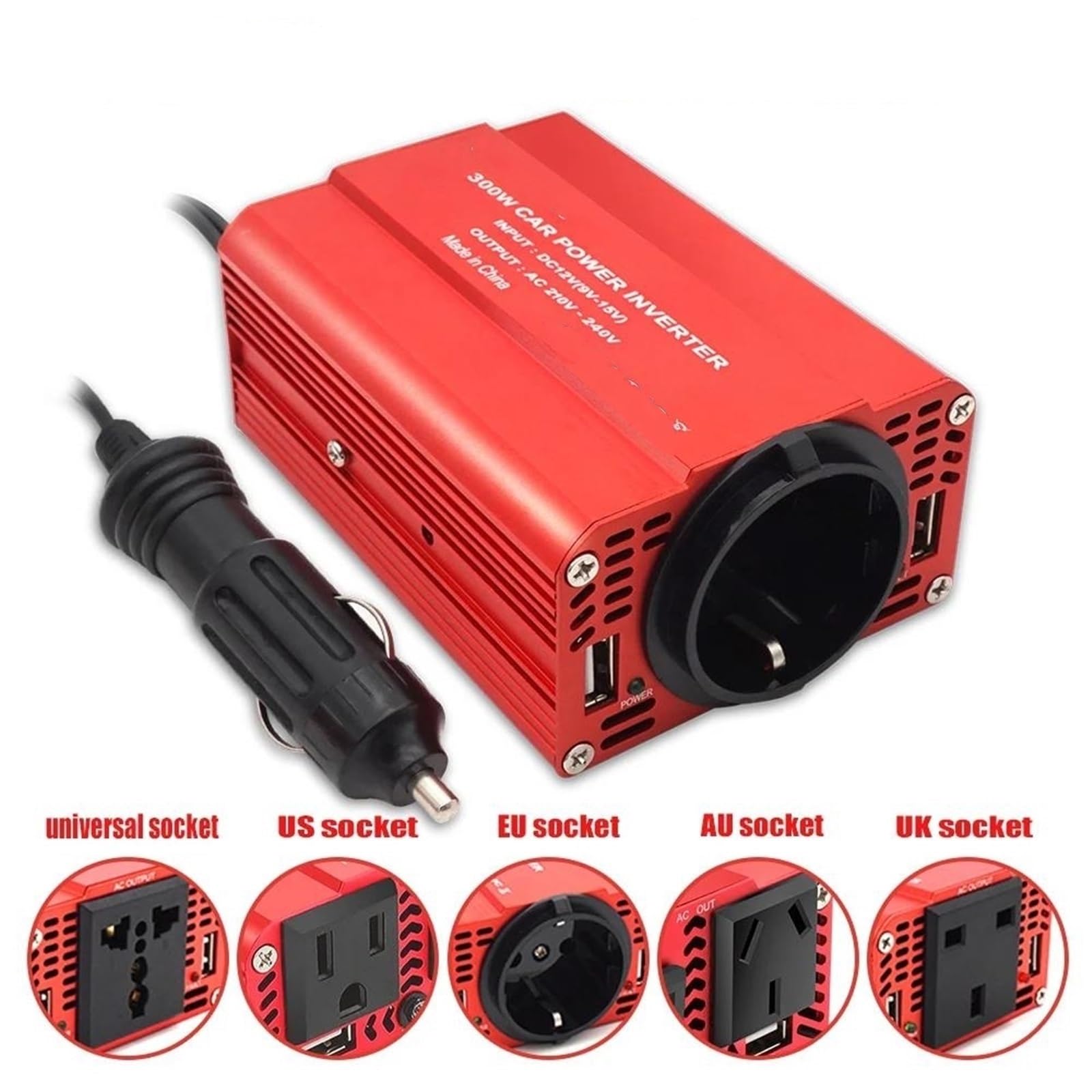Power inverter Inverter Auto Da 300W DC 12V A CA 110V 220V Convertitore Adattatore Caricabatteria Automatico Onda Sinoidale Modificata Presa(12V 220V)