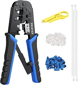 Kit Pinza Crimpatrice RJ45 Cat5e - Con Spine, Coperture E Spellafili Per Cavi Di Rete E Telefonici - Foto 7