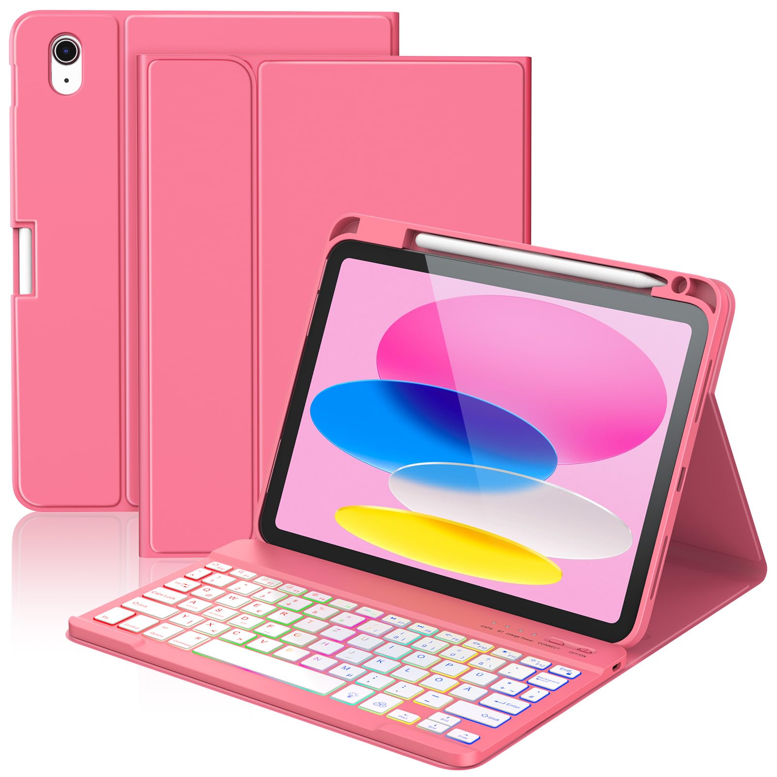 KBCASE Hülle mit Tastatur für iPad A16 11/10.Generation(11"2025/10.9"2022)