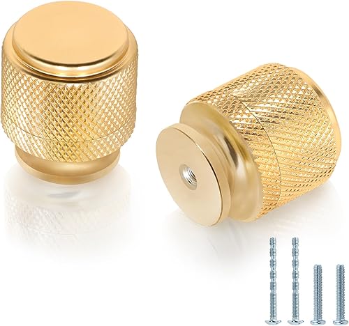 Paquete de 2 perillas moleteadas para gabinete de cocina, pomos decorativos para cajones, perillas modernas para aparador, accesorios moleteados