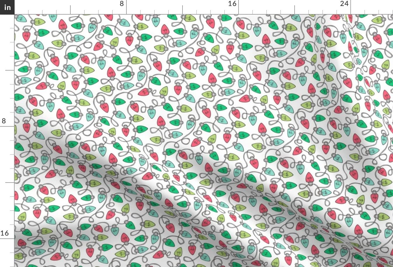 Spoonflower Fabric - Christmas Xmas Holiday Red Green White Smaller Tiny Holidays Light Printed on Minky Fabric by The Yard - Sewing Baby Blankets Quilt Backing Plush