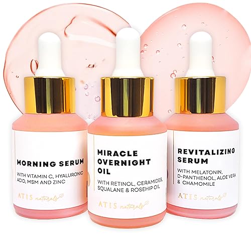 ATIS - Suero facial con vitamina C, suero facial antienvejecimiento, ácido hialurónico y suero de retinol para la cara, reafirmante, restaurante e