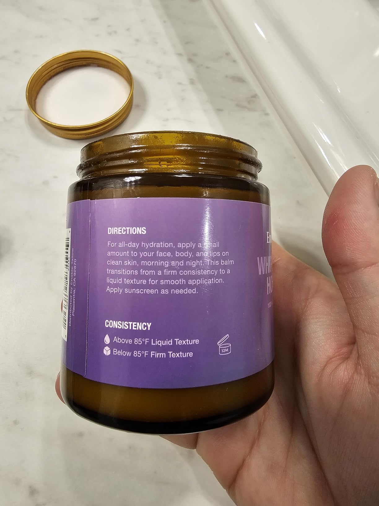 Enable Tallow Face & Body Cream – Whipped Beef Tallow & Manuka Honey Balm for Dry Skin, Eczema & Sensitive Skin – Natural Moisturizer, Lavender Scent, 4oz
