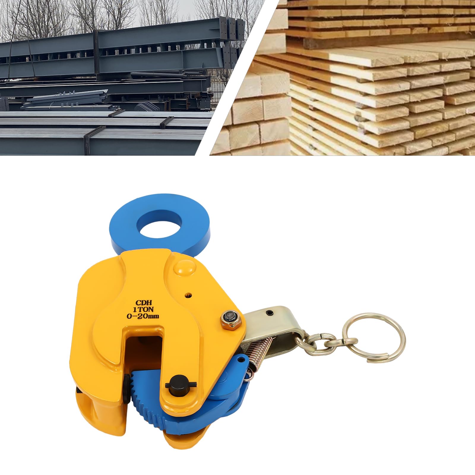 Pince de levage en tôle verticale GDSKR, 1T, jaune et bleu, pour plaque de charge lourde, levage et transport, industrielle