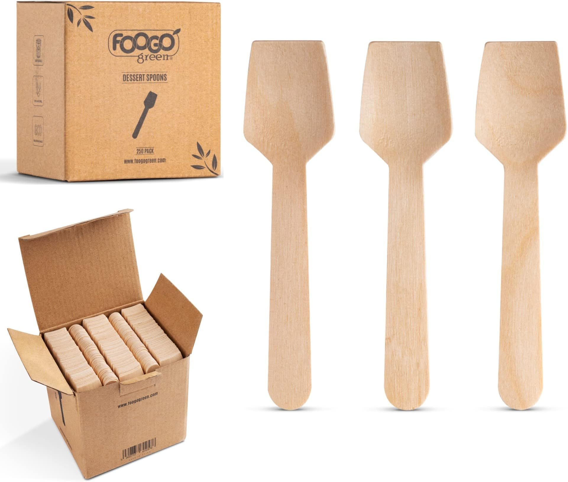 Cuillères jetables écologiques en bois recyclé
