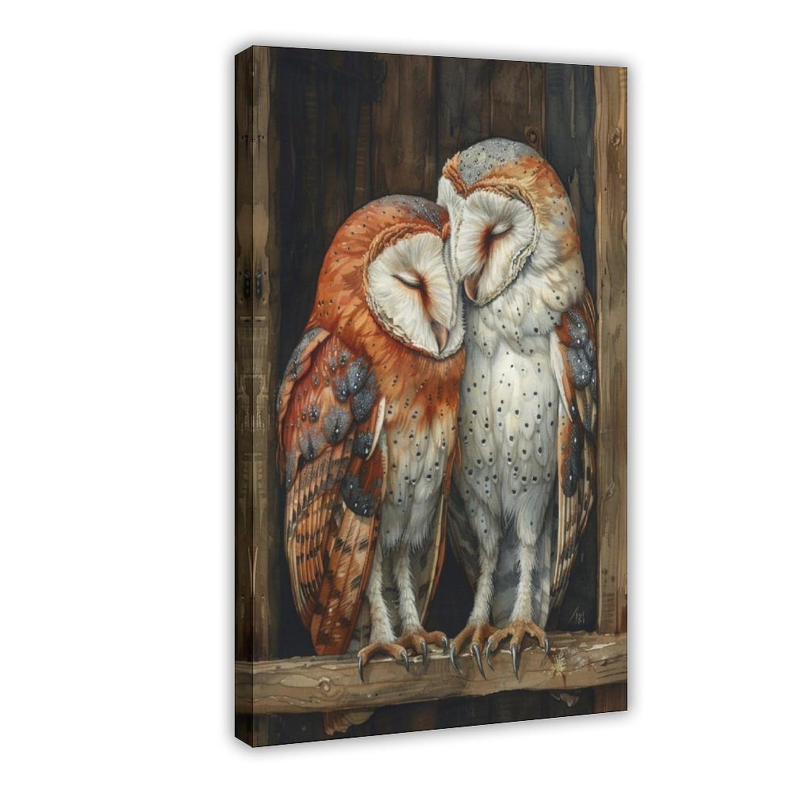Bareronor Owl Poster Canvas Poster Bedroom Decor Landscape Office Room Decor Gift 24" L X 36" W