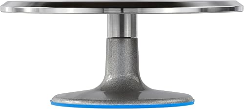 Miniatura 2 de Ateco Revolving Cake Decorating Stand, 615 12" Round, Aluminum Base, White