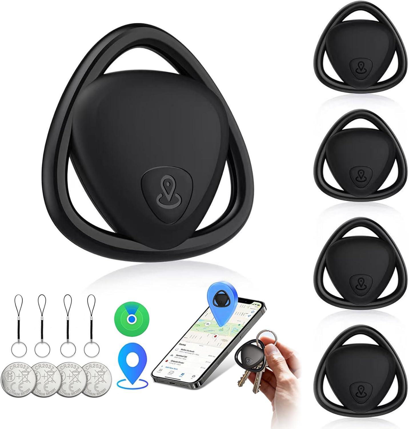 Air Tags-4 Pack【Apple MFi Certified】, Smart Tracker Tags Item Finders Work with Apple Find My (iOS Only), Air Track Locator with Sound, Tracker Tags for Keys, Luggage, Bag, Suitcases, Wallet