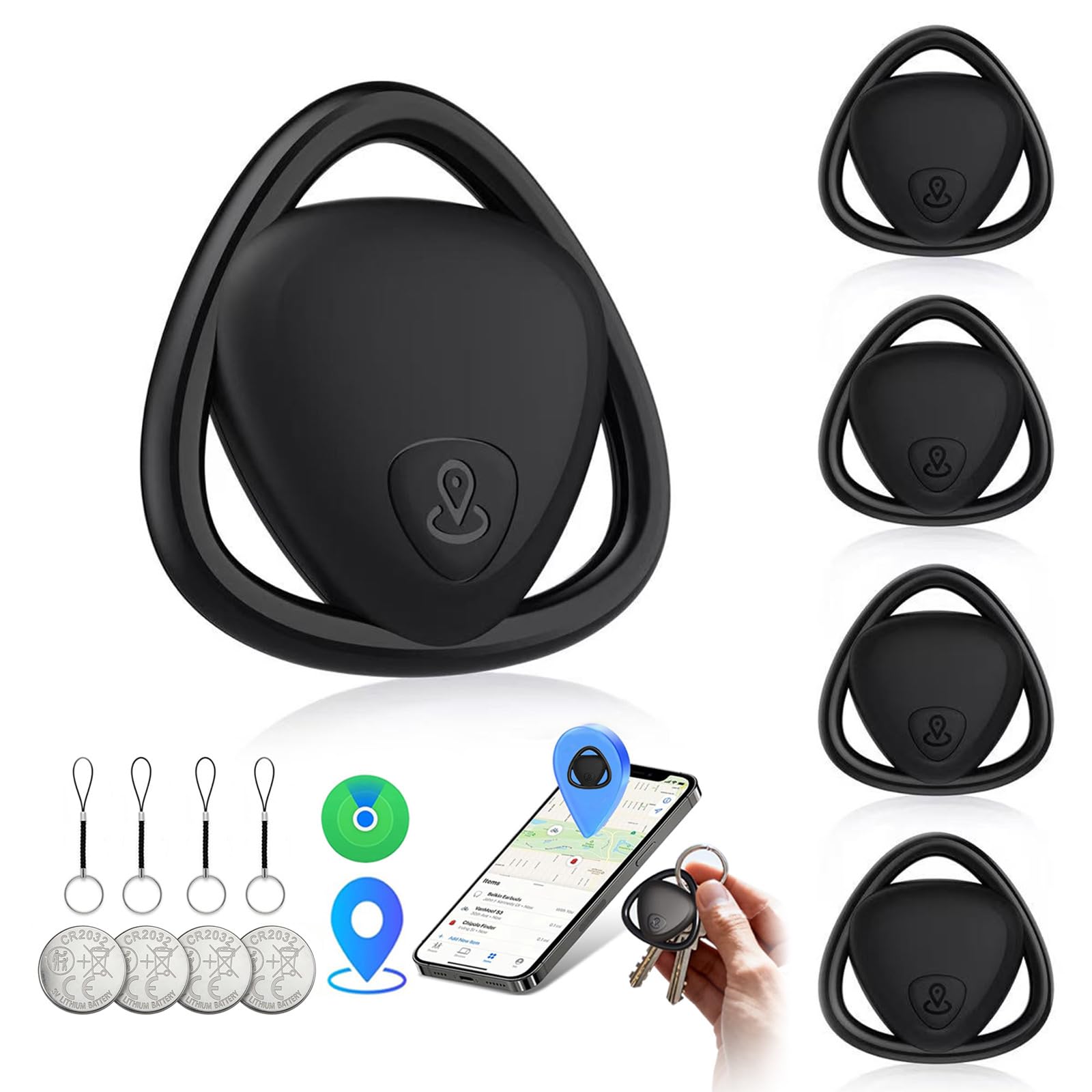 Air Tags-4 Pack【Apple MFi Certified】, Smart Tracker Tags Item Finders Work with Apple Find My (iOS Only), Air Track Locator with Sound, Tracker Tags for Keys, Luggage, Bag, Suitcases, Wallet