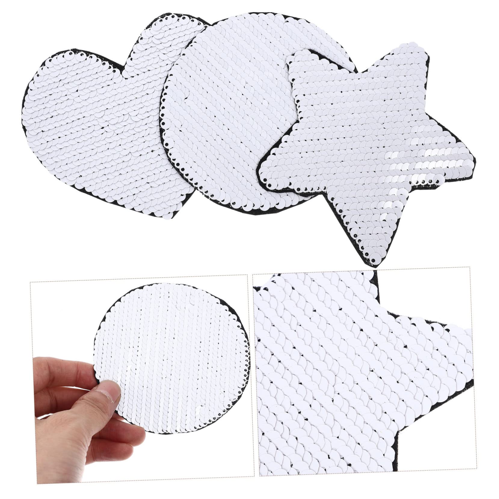 ARTIBETTER 5 Set Toppe Glitter Per Abbigliamento Patches Con Paillettes Per Riparazione E Decorazione Diy Applicazioni Per Jeans Borse E Altro 3 Pezzi * 5