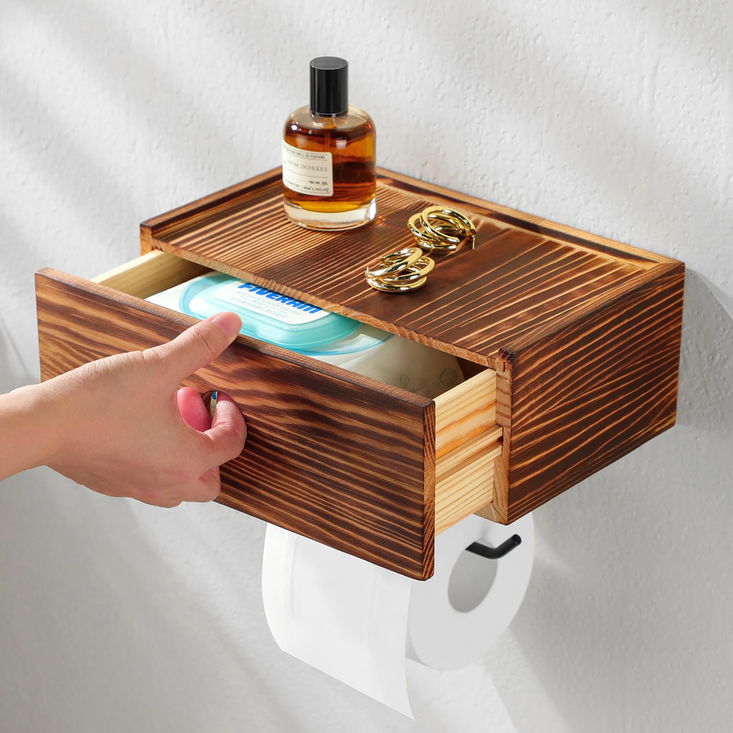 Amazon.com: AIDILI Toilet Paper Holder Wall Mount with Storage ...