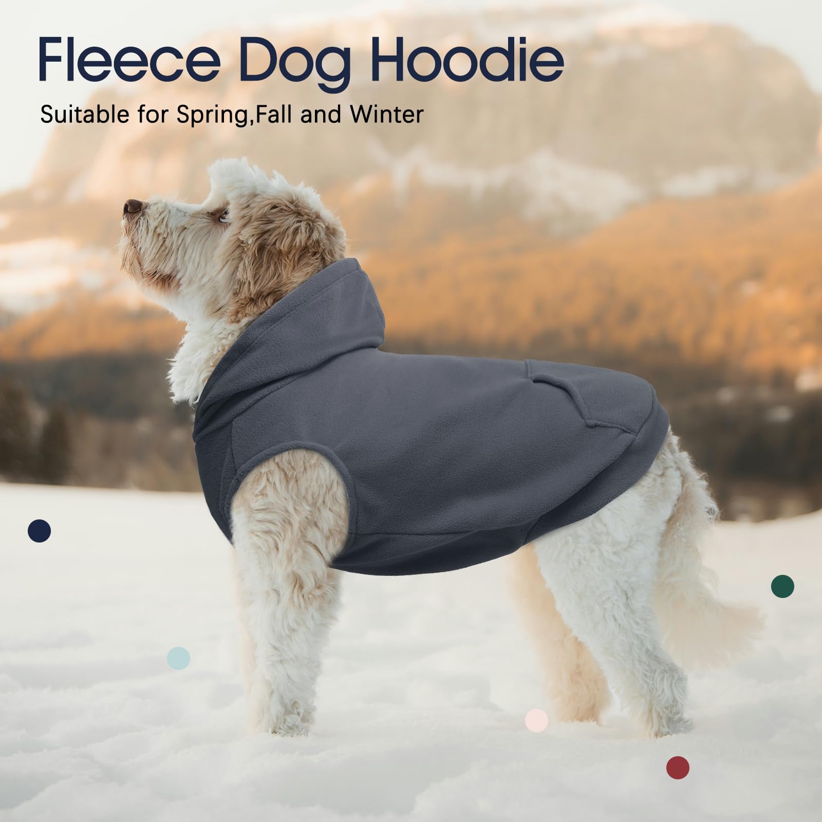 IECOii Pull de Noël en polaire pour chien de grande taille, chandail chaud avec capuche, vêtements d'hiver pour animaux de compagnie pour chiens filles et garçons, manteau à capuche pour temps froid