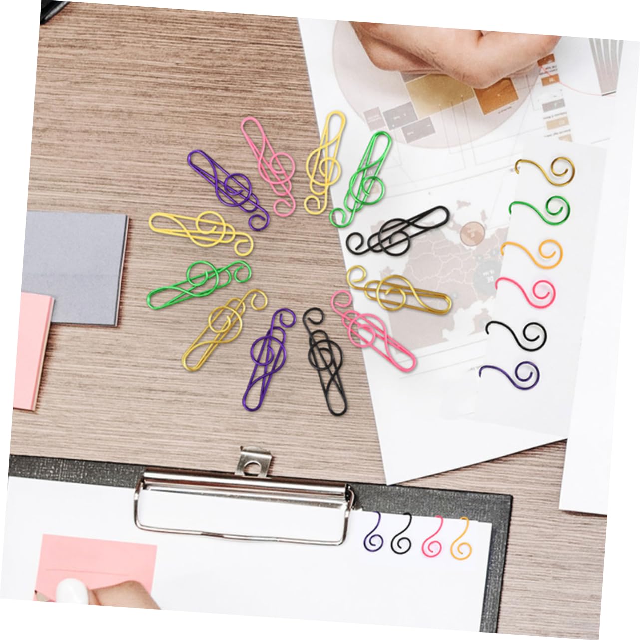 HOMSFOU 4 Set Fermagli Per Carta Musicali Colorati Metallo Per Ufficio E Scuola Clip Creative Per Documenti E Decorazioni 85 Pezzi*4