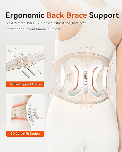 Miniatura 4 de Almohadilla térmica inalámbrica con masajeador para aliviar el dolor de espalda MAXwarm 4.0, soporte de espalda calentado portátil con soporte