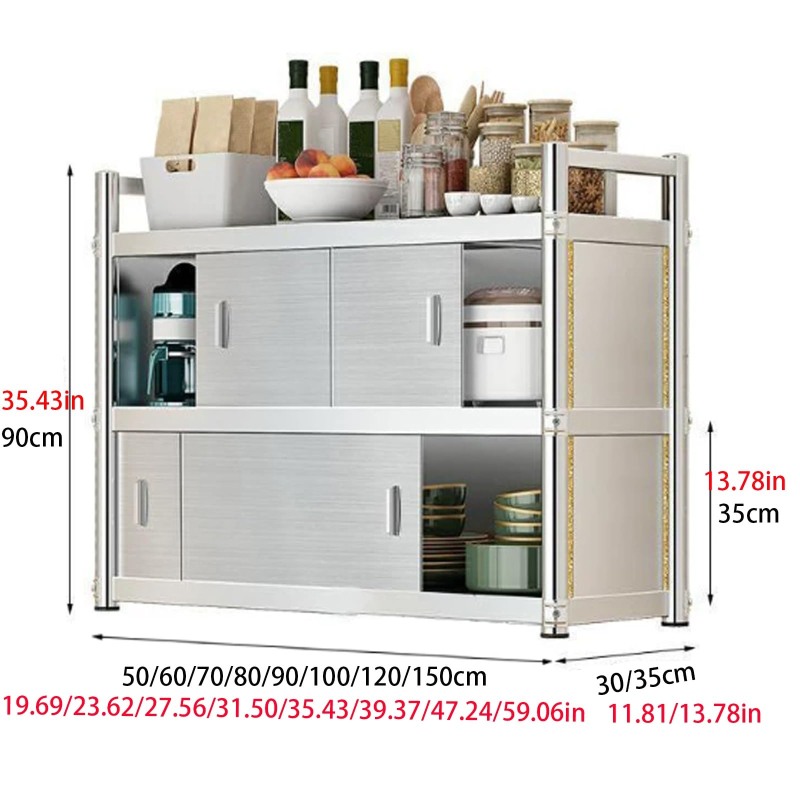 Armario de almacenamiento montado en la pared, armario de cocina de acero inoxidable con puerta corredera, diseño que ahorra espacio, instalación de perforación para baño, balcón, lavadero