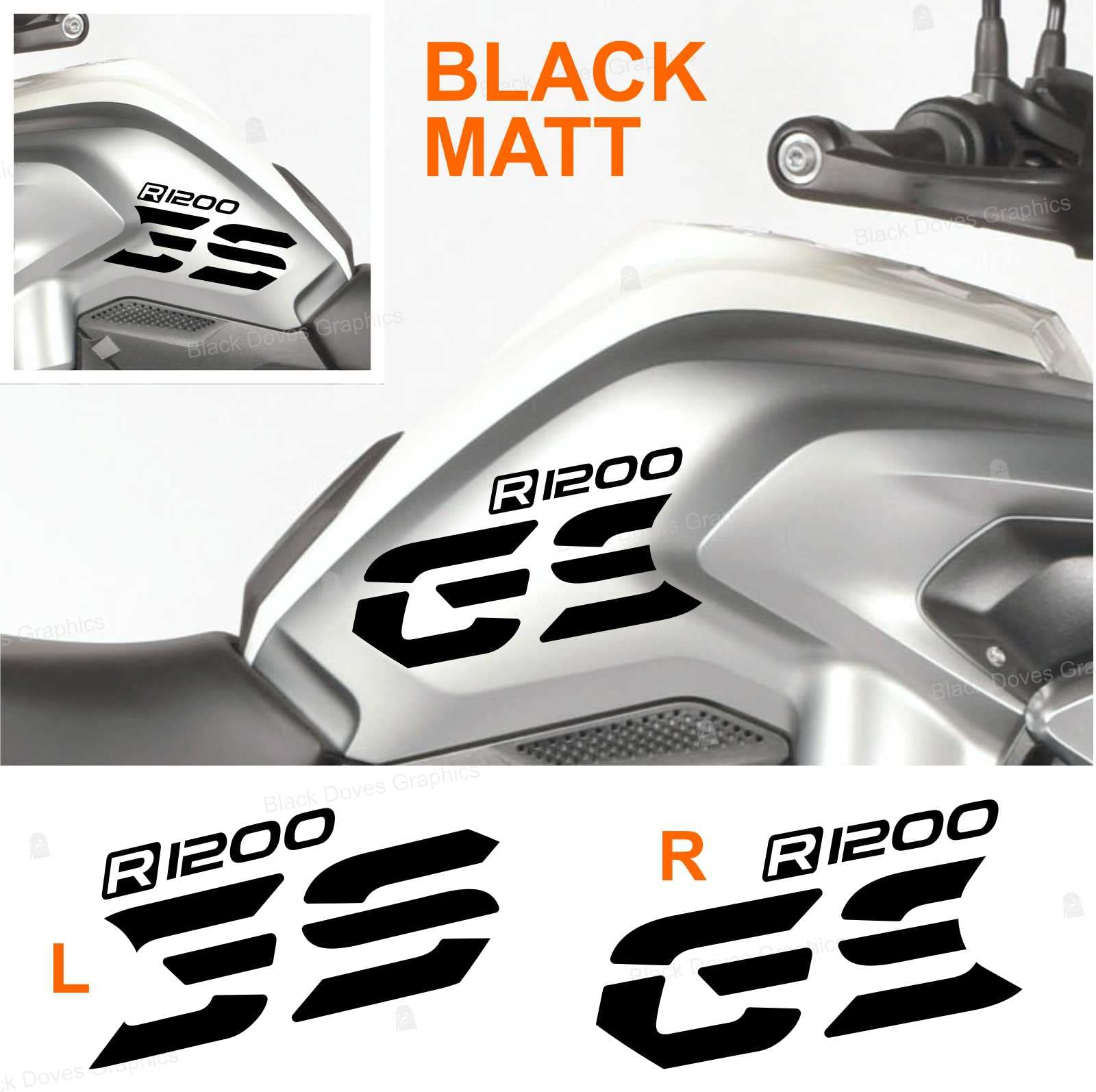 2 White Stickers For Front Motorcycle Spout On BMW R 1200 GS LC - Decorative Graphics, Made In Italy