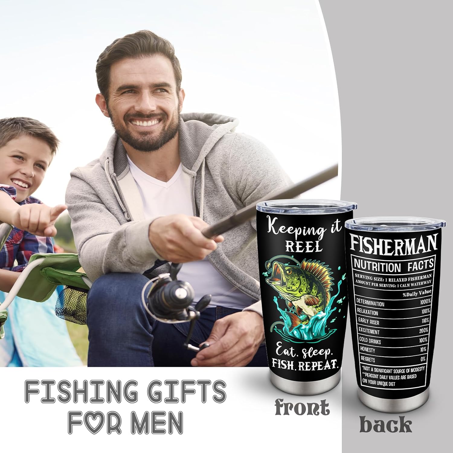 Fishing Gifts For Men Tumbler, Gifts for fishmen, Birthday Present For Fishing Loving (20oz) - Image 2