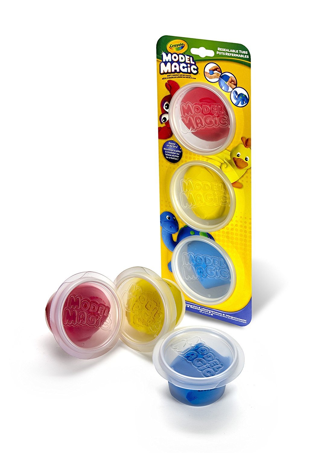 Crayola Model Magic - 3 Pots of Modelling Clay Primary Colours