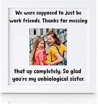 THYGIFTREE Work Bestie Gifts for Women Coworker Friends Going Away Gift for Coworker Sentimental Unbiological Sister Keepsake Picture Frame Birthday Christmas Presents
