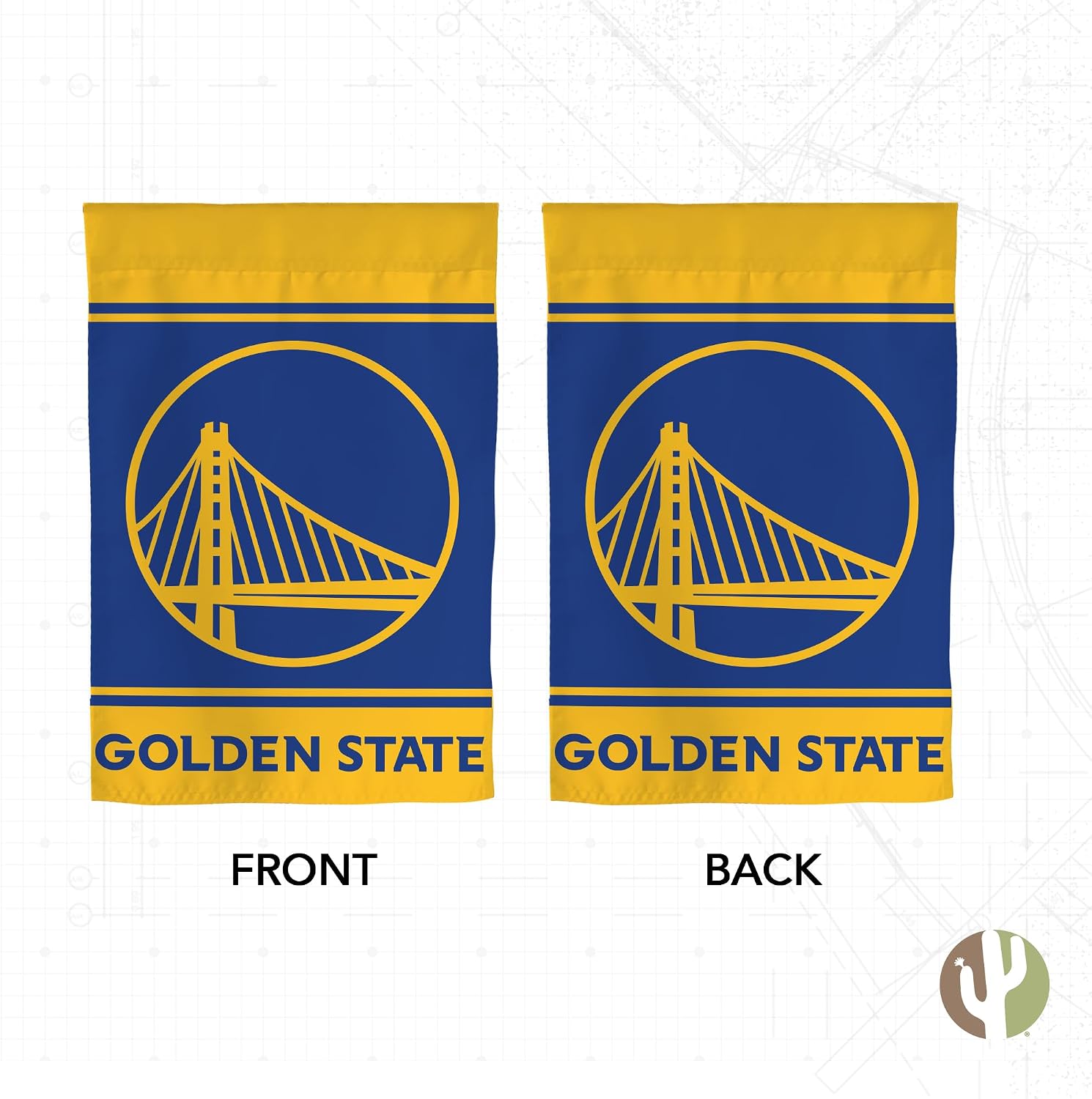 Desert Cactus Golden State Warriors GSW Garden Flag – 19 x 12 Inch NBA Golden State Warriors Team Banner, for Outdoor Display and Events (Design A)
