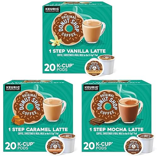 The Original Donut Shop Latte Mocha (20), Vanilla (20) y Caramel (20)