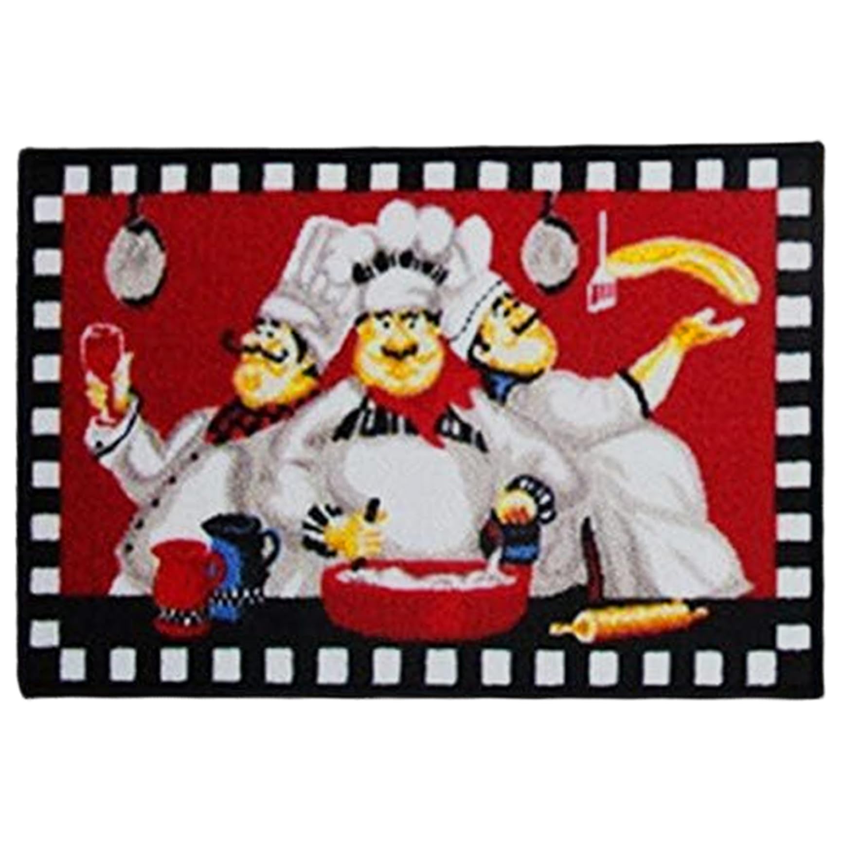 Alfombrillas de cocina decorativas con diseño de chef y superficie fácil de lavar