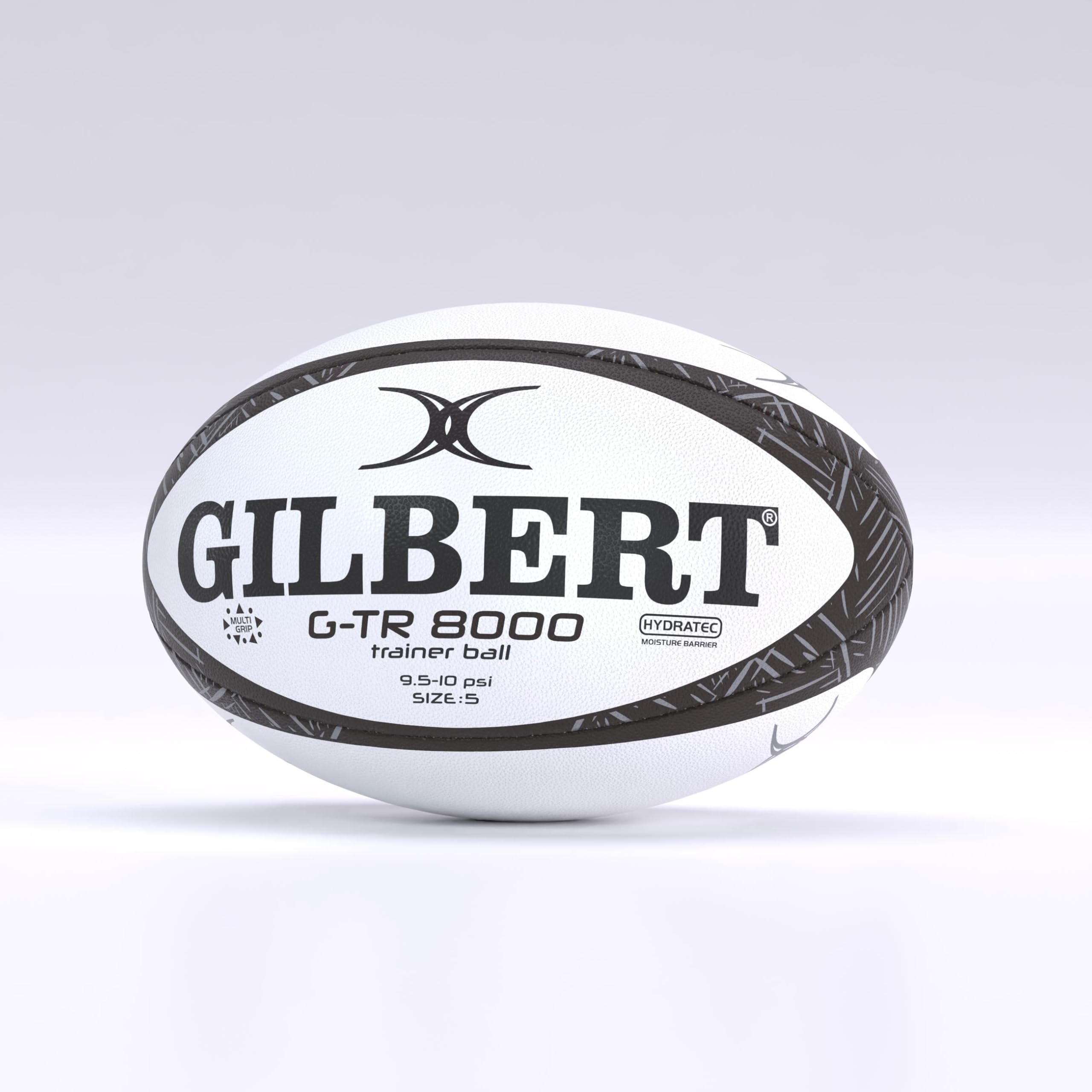 Gilbert G-TR8000 Training Rugby Ball, Black, Size 3