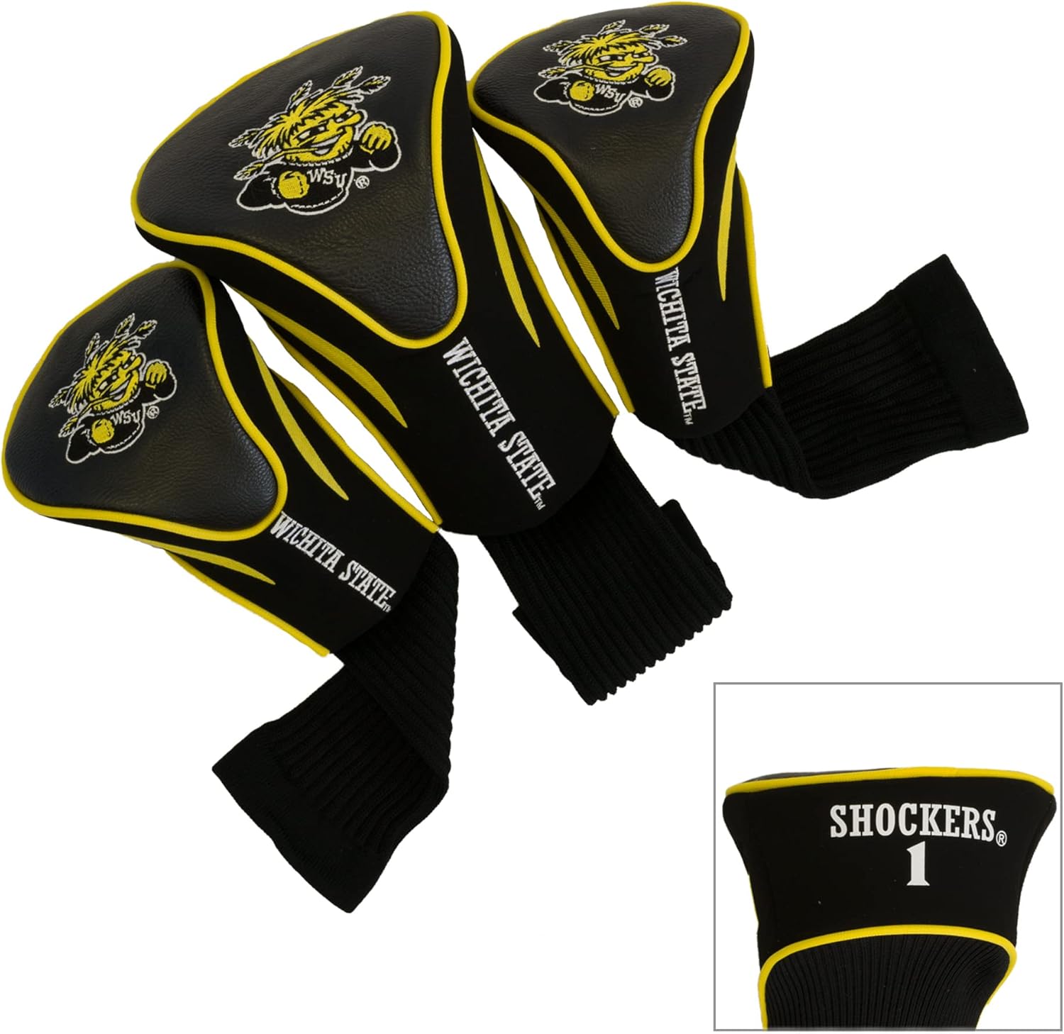 Team Golf NCAA Unisex Team Golf NCAA Contour Golf Club Headcovers (3 Count), Numbered 1, 3, & X, Fits Oversized Drivers, Utility, Rescue & Fairway Clubs, Velour Lined for Extra Club Protection