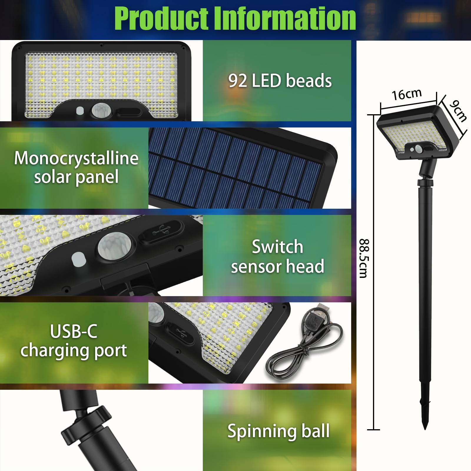 Solarlampen für Außen Garten: IP65 Wasserdicht Solarleuchten Garten mit Bewegungsmelder USB & Solar - 3 Helligkeitsstufen Hof Eingangstür Gehweg (4 Stück)