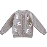 Toddler Baby Boy Girl Easter Knit Sweater Infant Long Sleeve Cute Rabbit Bunny Chunky Pullover Sweater Knit Tops