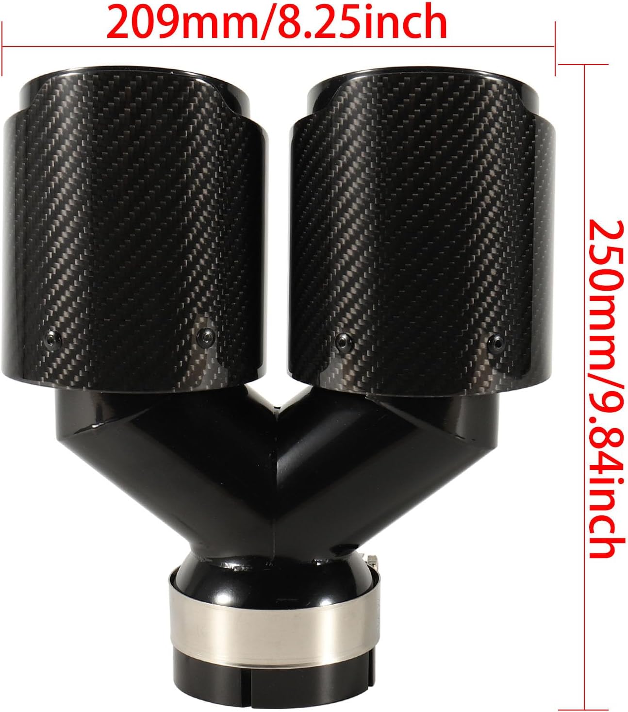 Carbon Fiber Dual Exhaust Tip 3 Inch Inlet 4 Inch Outlet Dual Carbon Fiber Exhaust Tip
