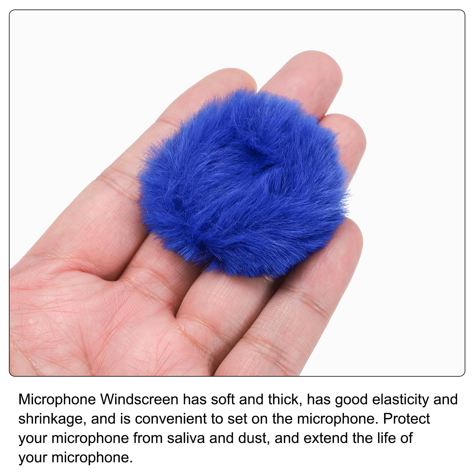 PATIKIL Furry Microphone Windscreen 25mm x 56mm Mic Cover Windshield for Indoor Outdoor Microphone Blue 4 Pack - Image 4