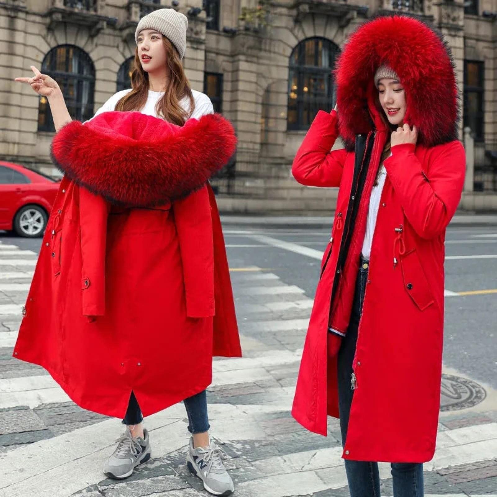 ZXCL 2021 New Women Winter Jacket Long Coat Casual Parkas