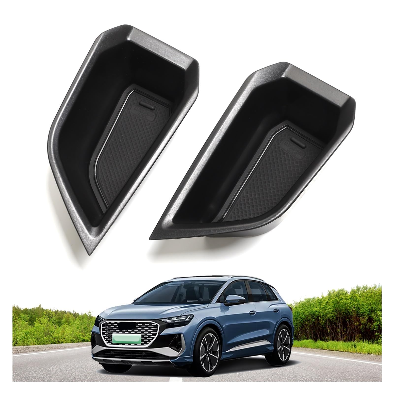 Door Handle Storage Box,Fit For Q4, E-tron Front Rear Door Tray Accessories Car Side Armrest Organizer Container Tidying schowek na panel drzwi samochodu