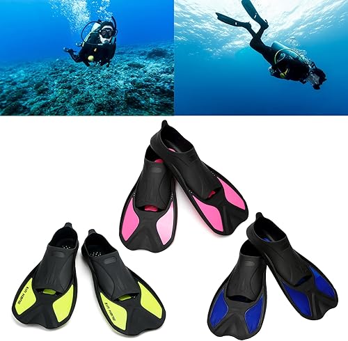 Miniatura 2 de Aletas de entrenamiento de natación de silicona, aletas de viaje, tamaño de viaje, aleta corta para hombres y mujeres, buceo, aletas de piscina