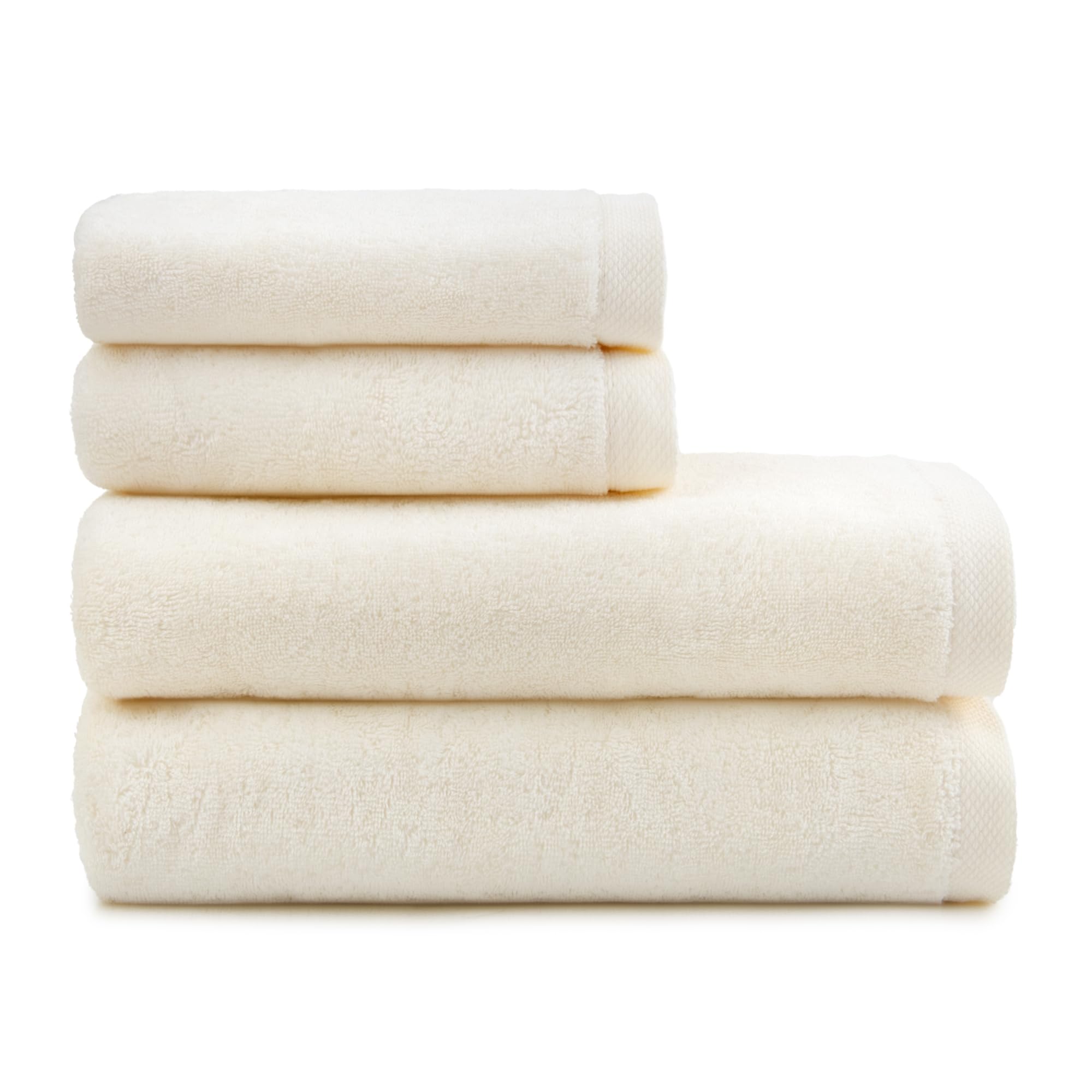 Zwoltex – Set di 4 asciugamani AURA Asciugamano Premium, Ecru