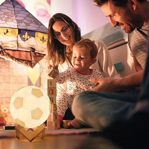 Miniatura 4 de Olee Odee Luz nocturna de fútbol de 4.7 pulgadas, luz de lámpara de fútbol para habitación de niños con control remoto, 16 colores cambiantes,