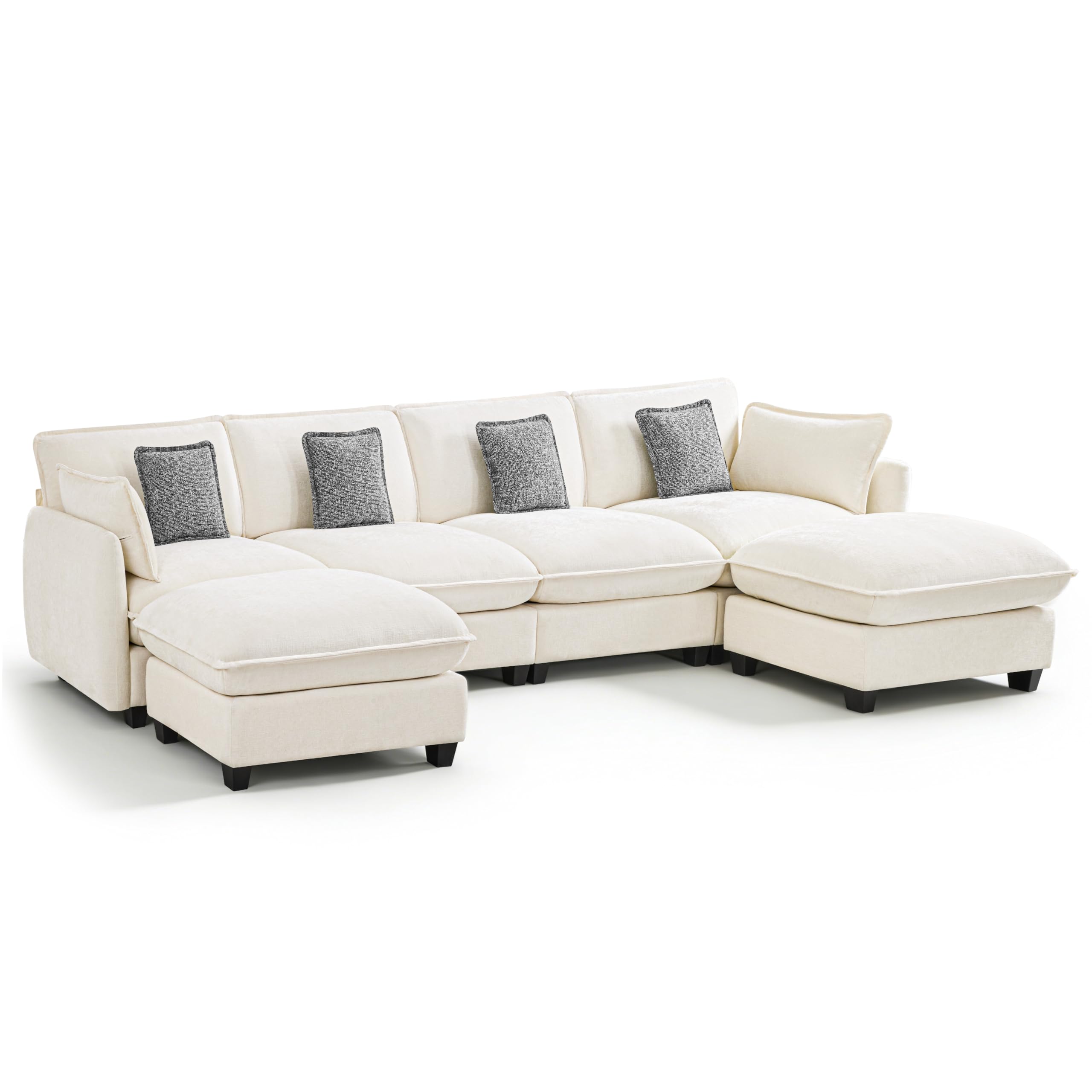 MCombo Oversized Modular Sectional Sofa FSC Certified U Shaped Cloud Sectional Couches for Living Room Deep Seat Modular