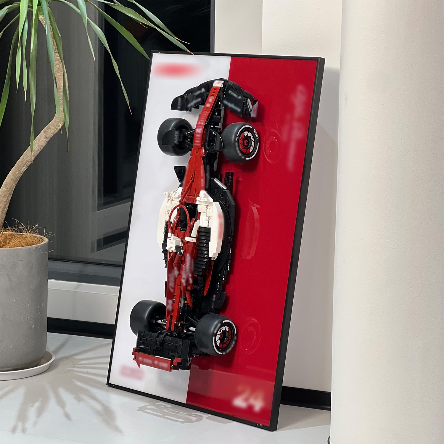 iLuane Display Wallboard for C64005w Race Car Model Kit, Adult Collectibles Wall Mount, Home or Office Décor, Two-Tone (No Car Included)