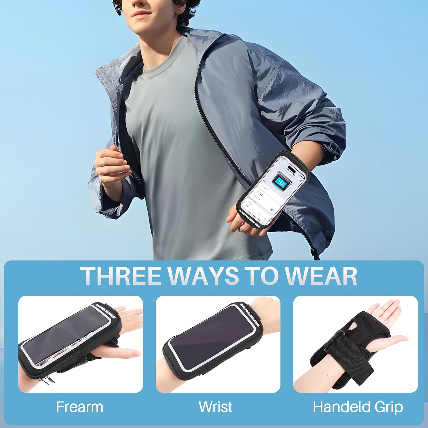 2 Pcs Arm Band for Phone for Running, Phone Arm Bands for Running with Card Slot Fits up to 6.8'' Phone