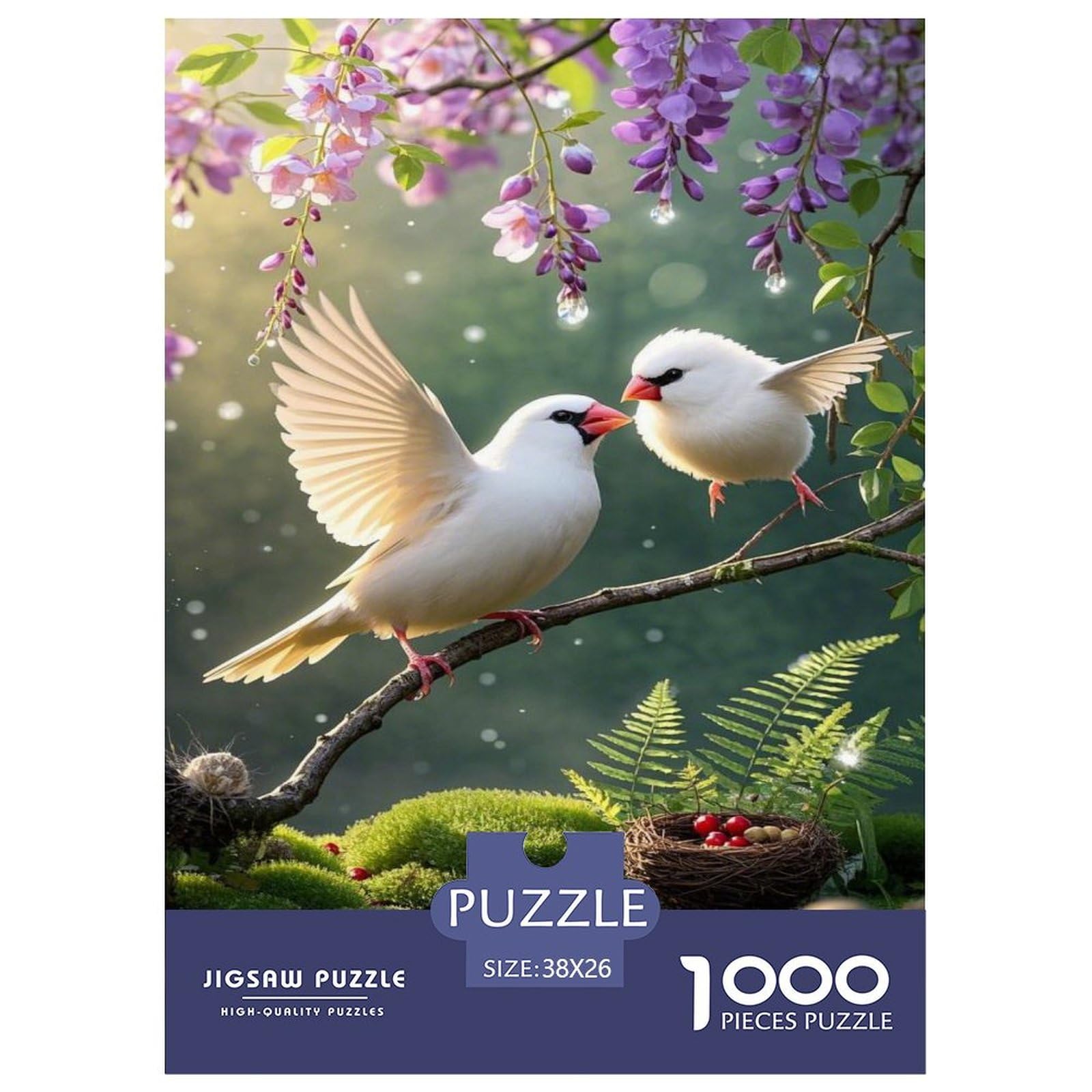 Jigsaw Puzzles Java Sparrow 1000 Piece Challenge Toy for Adults,Spring Flower Impossible Jigsaw Puzzles 1000 Pieces Educational Game Home Decoration 38x26cm/1000pcs