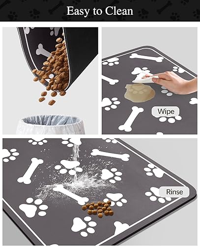 Miniatura 4 de Tapete de absorción rápida para comida de mascotas, fácil de limpiar, para alimentos y agua, no mancha, tapete para proteger el suelo, tapete